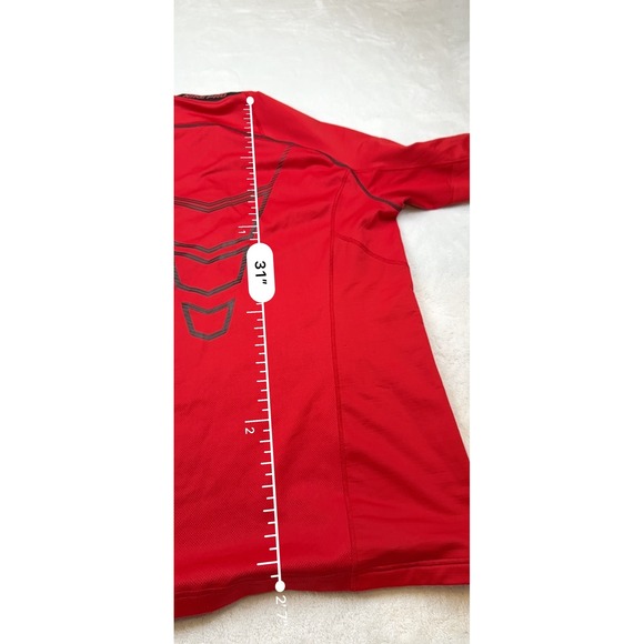 Nike Pro Dri-FIT Fitted Half-Zip Pullover Red Long Sleeve Training Shirt XL‎ - Picture 7 of 9